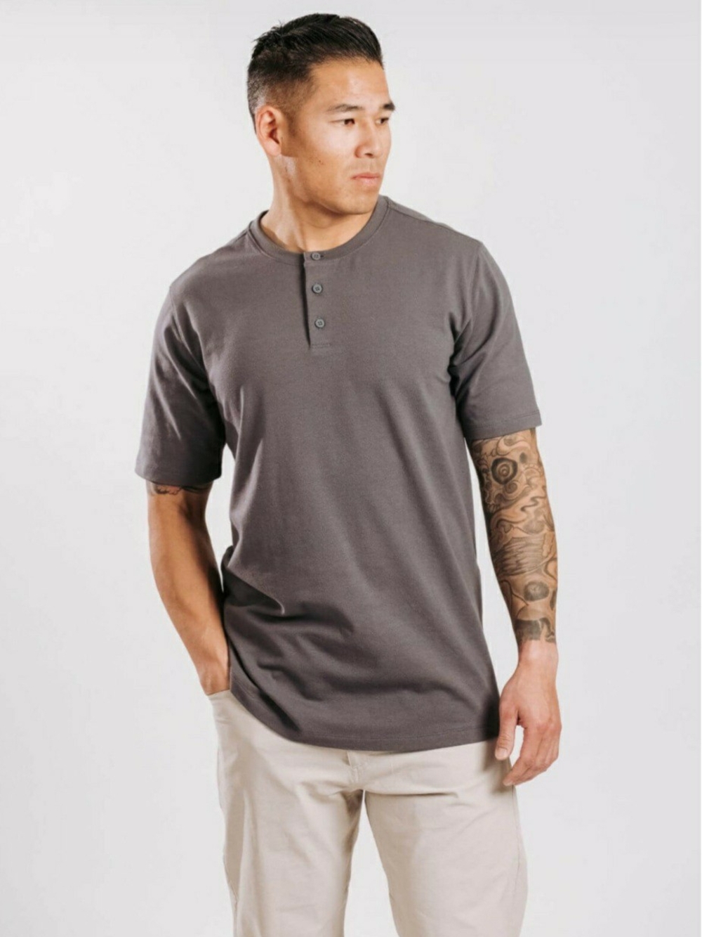 Western Rise X Cotton Henley Men's Short-Sleeve Henley Shirt Size L